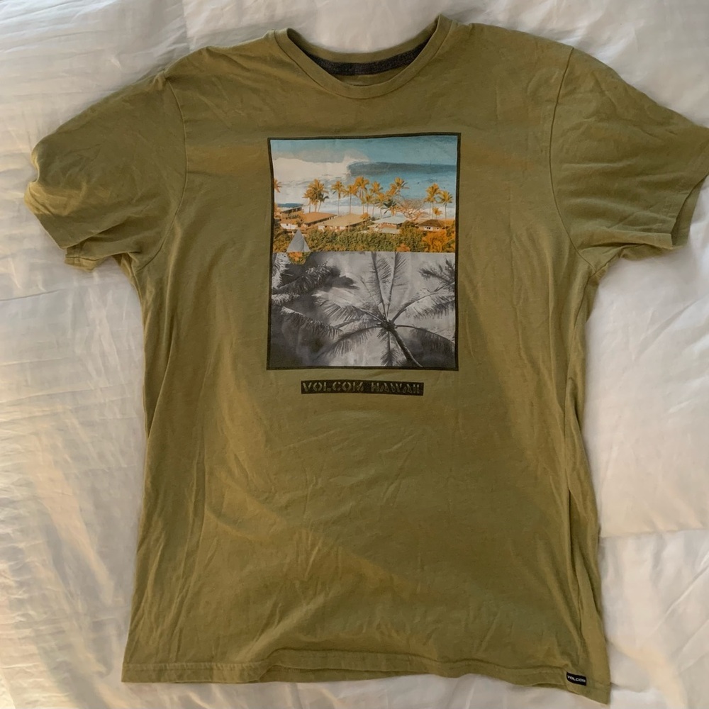 Volcom Men's Olive Graphic T-Shirt